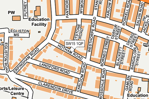 SW15 1QP map - OS OpenMap – Local (Ordnance Survey)