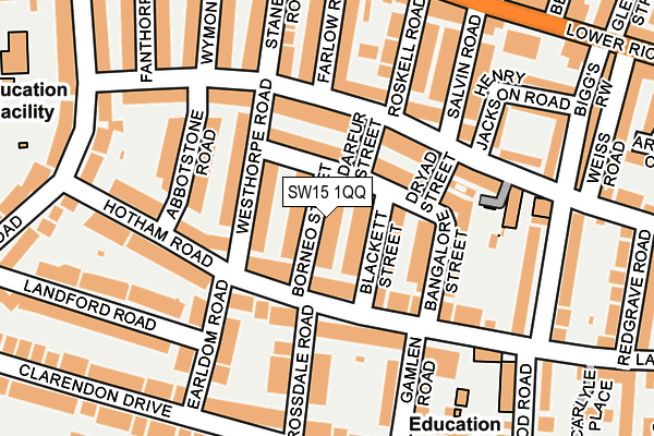 SW15 1QQ map - OS OpenMap – Local (Ordnance Survey)