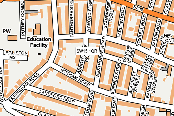 SW15 1QR map - OS OpenMap – Local (Ordnance Survey)