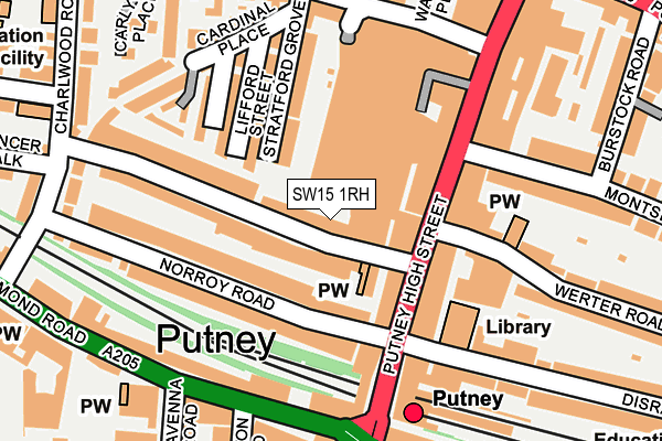 SW15 1RH map - OS OpenMap – Local (Ordnance Survey)