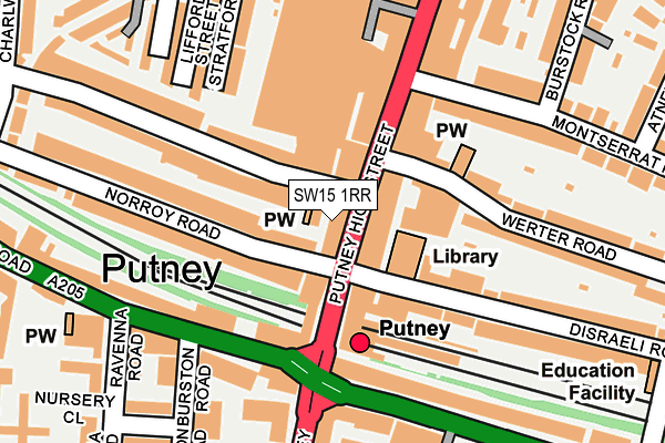 SW15 1RR map - OS OpenMap – Local (Ordnance Survey)