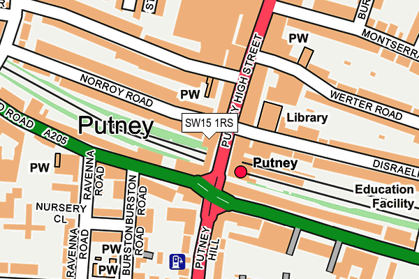 SW15 1RS map - OS OpenMap – Local (Ordnance Survey)