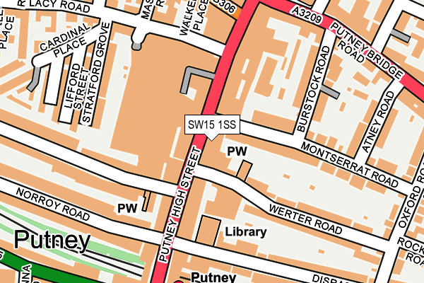 SW15 1SS map - OS OpenMap – Local (Ordnance Survey)