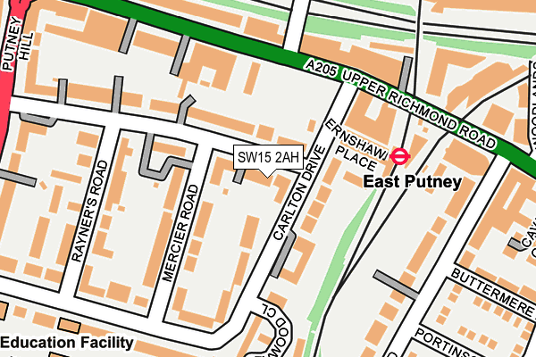 SW15 2AH map - OS OpenMap – Local (Ordnance Survey)