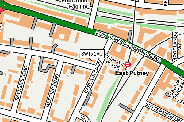 SW15 2AQ map - OS OpenMap – Local (Ordnance Survey)