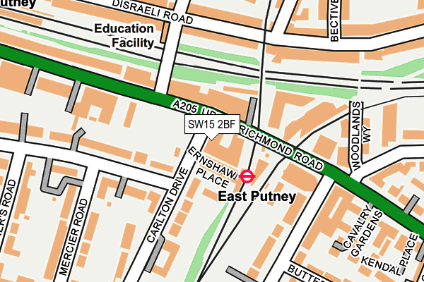 SW15 2BF map - OS OpenMap – Local (Ordnance Survey)