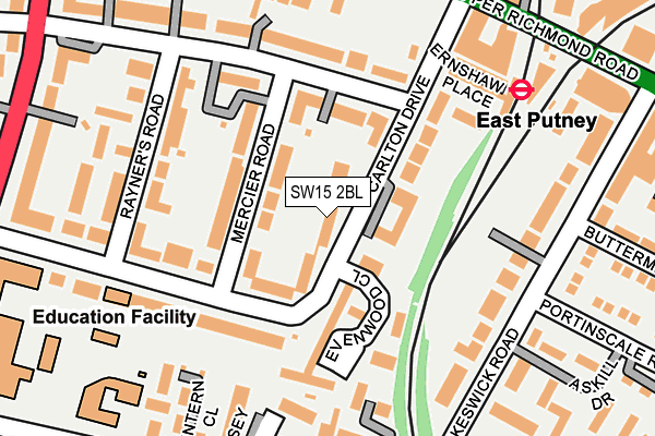 SW15 2BL map - OS OpenMap – Local (Ordnance Survey)