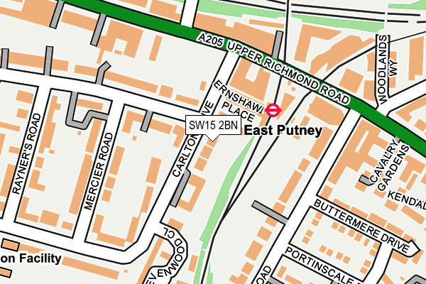 SW15 2BN map - OS OpenMap – Local (Ordnance Survey)