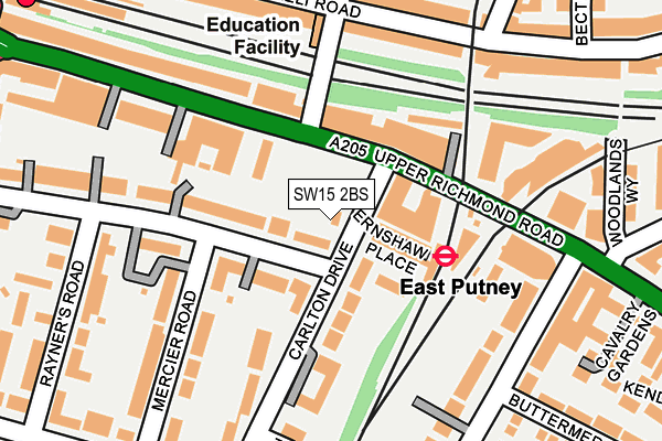 SW15 2BS map - OS OpenMap – Local (Ordnance Survey)