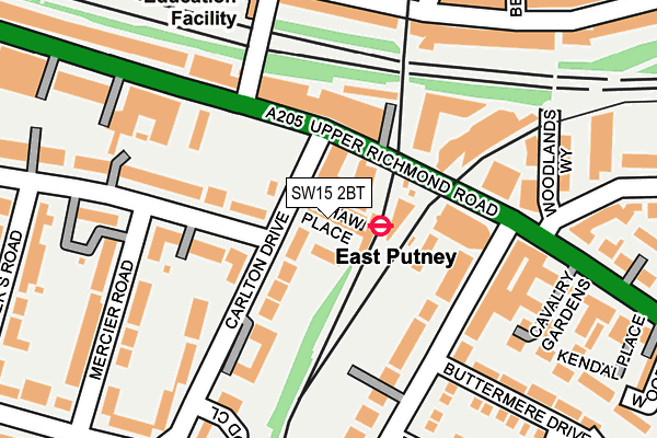 SW15 2BT map - OS OpenMap – Local (Ordnance Survey)