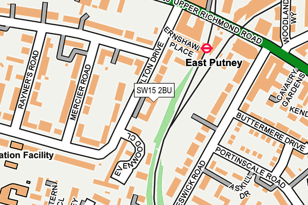 SW15 2BU map - OS OpenMap – Local (Ordnance Survey)