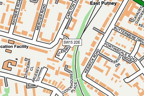 SW15 2DE map - OS OpenMap – Local (Ordnance Survey)