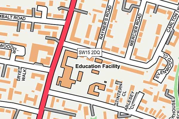 SW15 2DQ map - OS OpenMap – Local (Ordnance Survey)