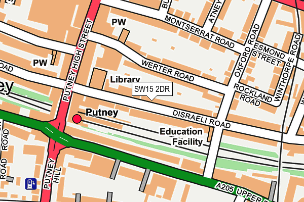 SW15 2DR map - OS OpenMap – Local (Ordnance Survey)