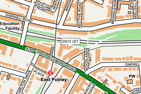 SW15 2DT map - OS OpenMap – Local (Ordnance Survey)
