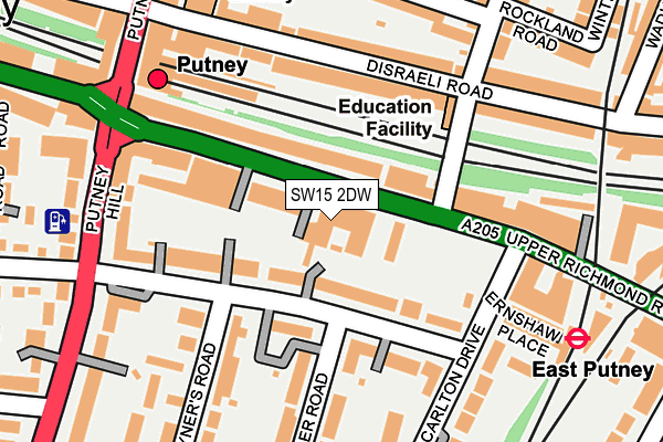 SW15 2DW map - OS OpenMap – Local (Ordnance Survey)