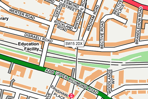 SW15 2DX map - OS OpenMap – Local (Ordnance Survey)