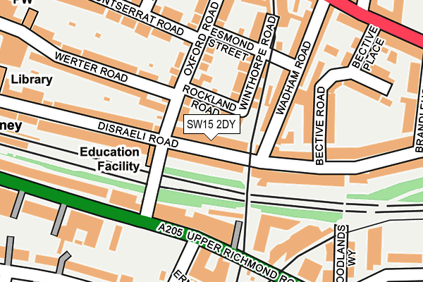 SW15 2DY map - OS OpenMap – Local (Ordnance Survey)