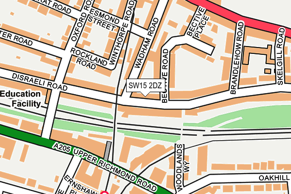 SW15 2DZ map - OS OpenMap – Local (Ordnance Survey)