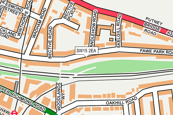 SW15 2EA map - OS OpenMap – Local (Ordnance Survey)