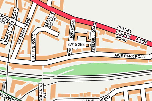SW15 2EE map - OS OpenMap – Local (Ordnance Survey)