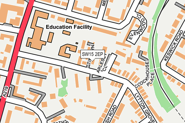 SW15 2EP map - OS OpenMap – Local (Ordnance Survey)