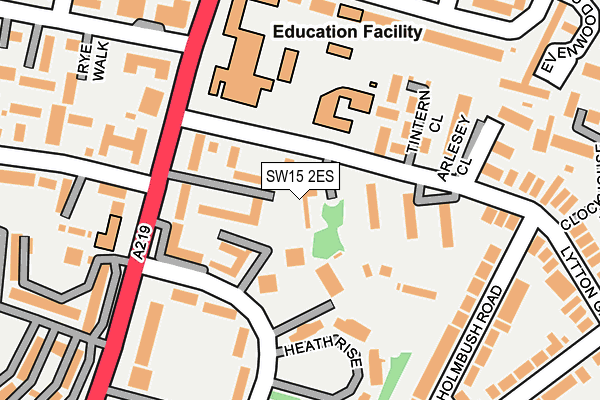 SW15 2ES map - OS OpenMap – Local (Ordnance Survey)