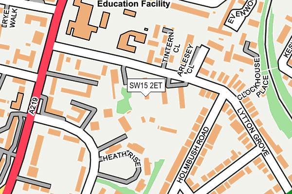 SW15 2ET map - OS OpenMap – Local (Ordnance Survey)