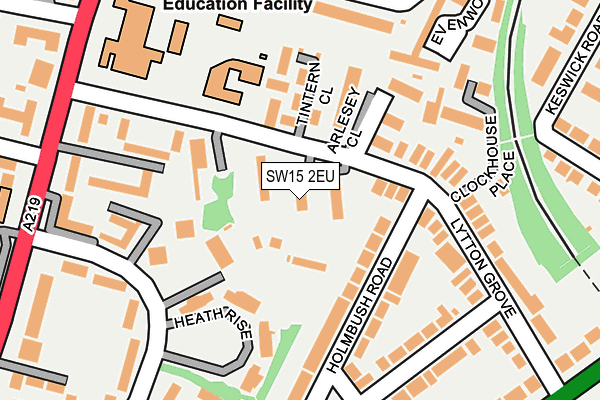 SW15 2EU map - OS OpenMap – Local (Ordnance Survey)