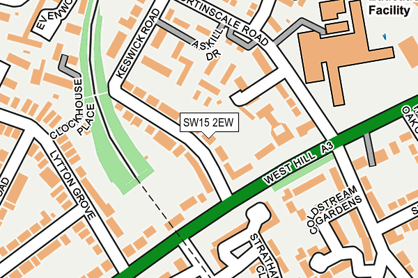 SW15 2EW map - OS OpenMap – Local (Ordnance Survey)