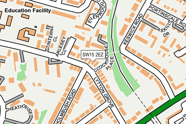 SW15 2EZ map - OS OpenMap – Local (Ordnance Survey)