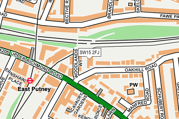 SW15 2FJ map - OS OpenMap – Local (Ordnance Survey)