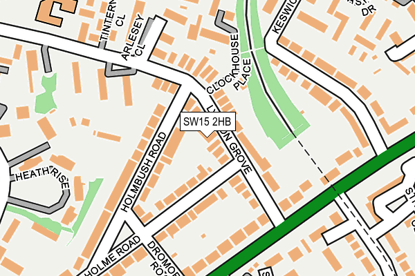 SW15 2HB map - OS OpenMap – Local (Ordnance Survey)