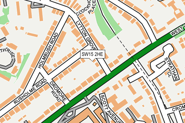 SW15 2HE map - OS OpenMap – Local (Ordnance Survey)