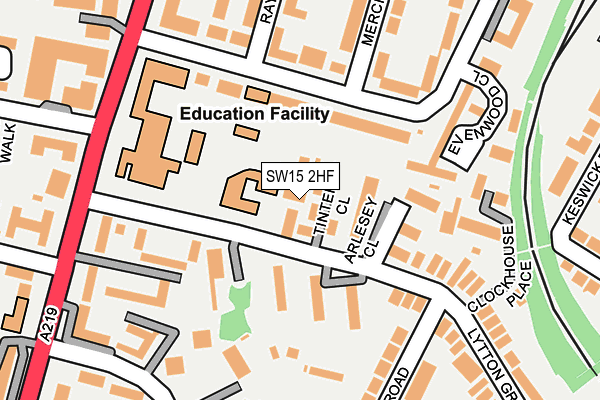 SW15 2HF map - OS OpenMap – Local (Ordnance Survey)