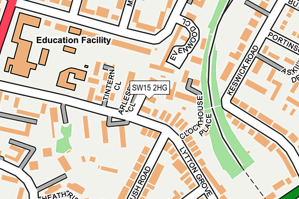 SW15 2HG map - OS OpenMap – Local (Ordnance Survey)