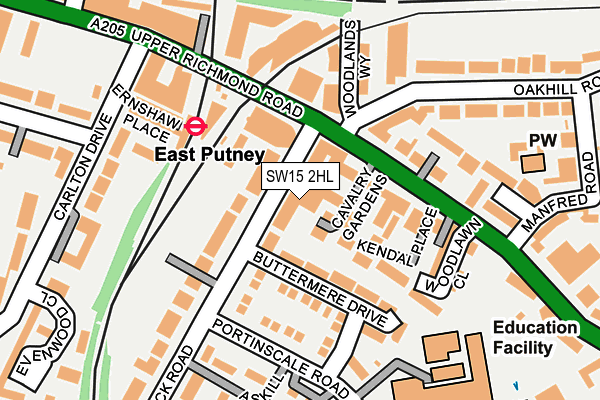 SW15 2HL map - OS OpenMap – Local (Ordnance Survey)