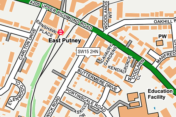 SW15 2HN map - OS OpenMap – Local (Ordnance Survey)