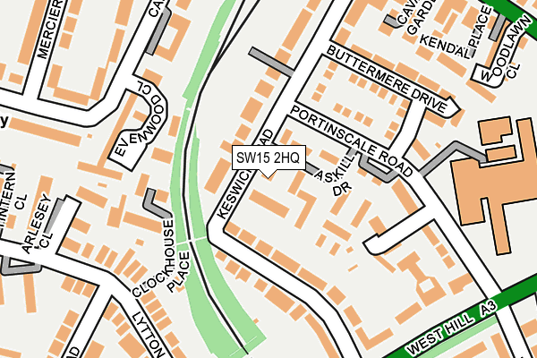 SW15 2HQ map - OS OpenMap – Local (Ordnance Survey)