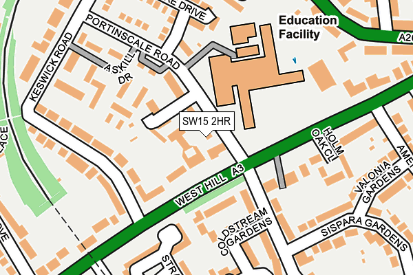 SW15 2HR map - OS OpenMap – Local (Ordnance Survey)