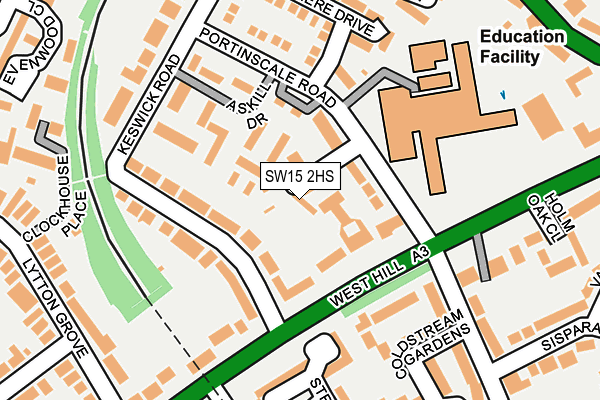 SW15 2HS map - OS OpenMap – Local (Ordnance Survey)
