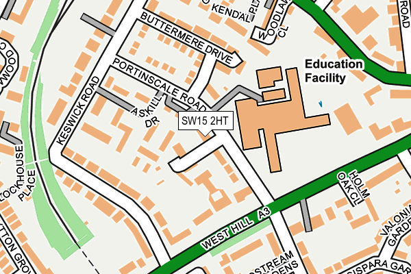 SW15 2HT map - OS OpenMap – Local (Ordnance Survey)
