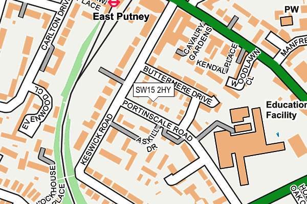 SW15 2HY map - OS OpenMap – Local (Ordnance Survey)