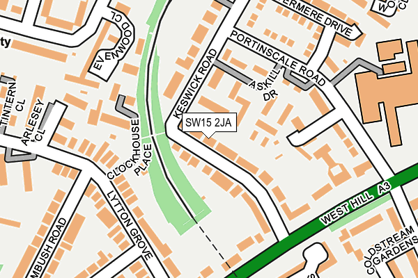 SW15 2JA map - OS OpenMap – Local (Ordnance Survey)