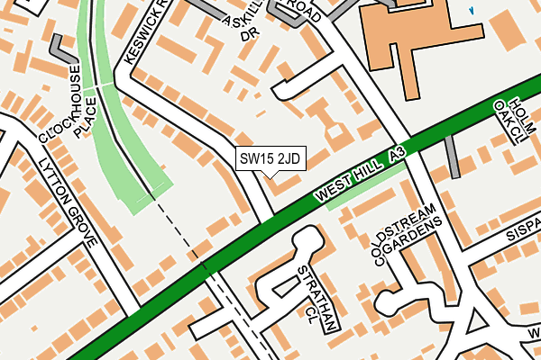 SW15 2JD map - OS OpenMap – Local (Ordnance Survey)