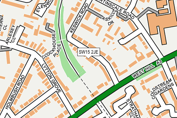 SW15 2JE map - OS OpenMap – Local (Ordnance Survey)