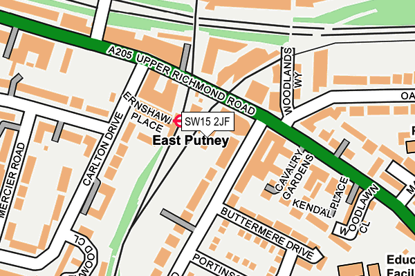 SW15 2JF map - OS OpenMap – Local (Ordnance Survey)