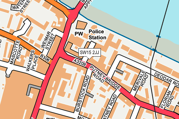SW15 2JJ map - OS OpenMap – Local (Ordnance Survey)