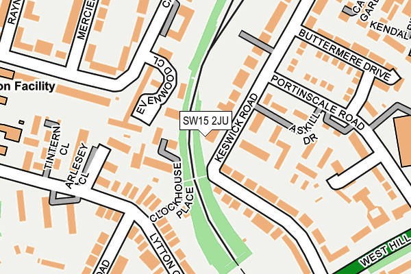 SW15 2JU map - OS OpenMap – Local (Ordnance Survey)