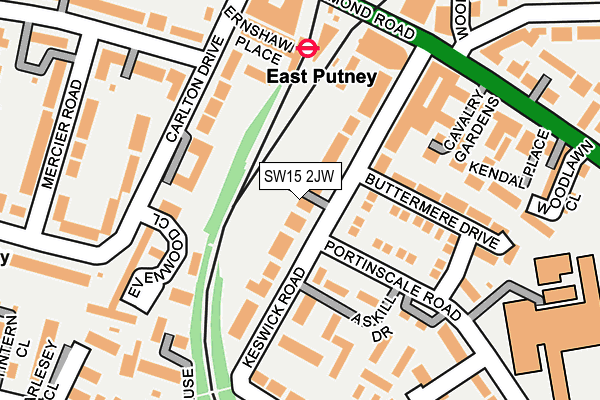 SW15 2JW map - OS OpenMap – Local (Ordnance Survey)